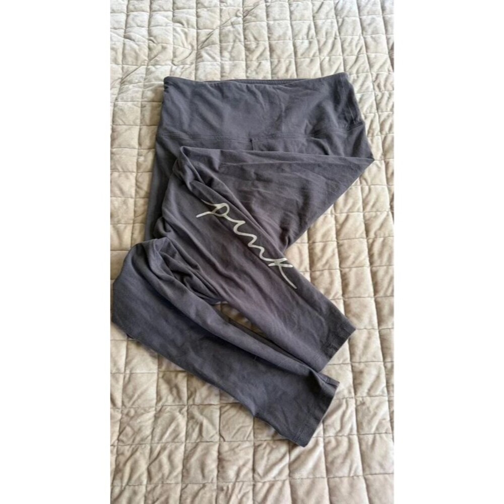Victoria’s Secret PINK Gray Leggings Women’s Large High Waist Logo Yoga